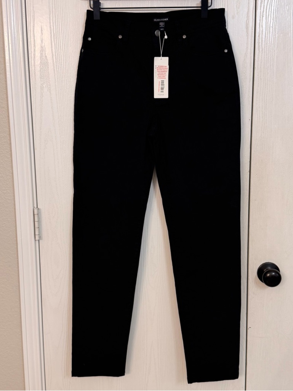 NWT Eileen Fisher Skinny Jean Black Womens XS Stretch